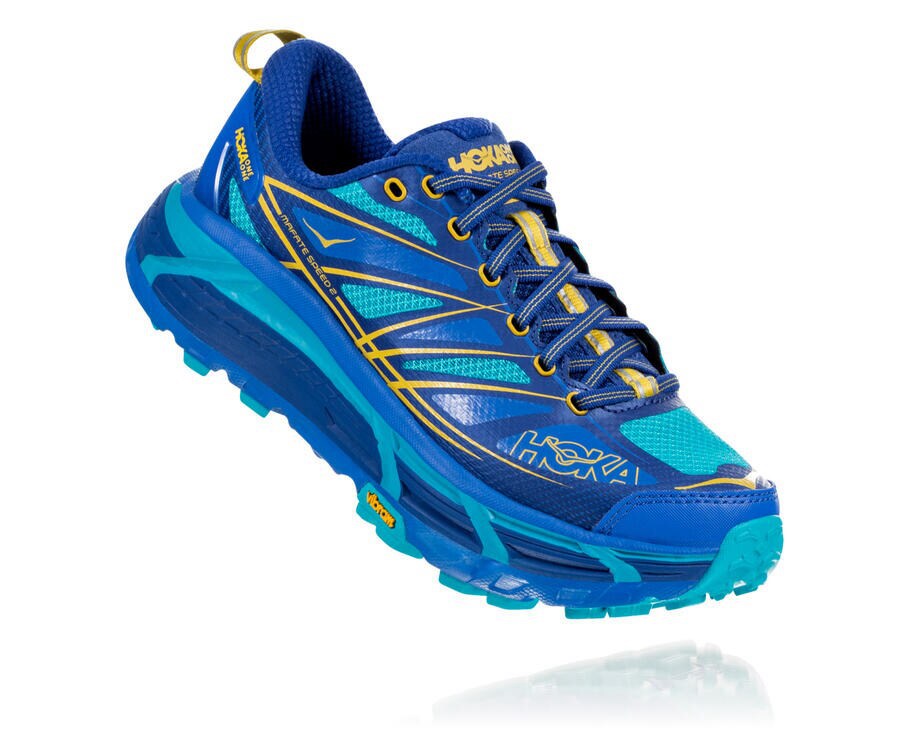 Chaussure Trail Hoka One One Mafate Speed 2 Femme - Bleu - RWQ-591748